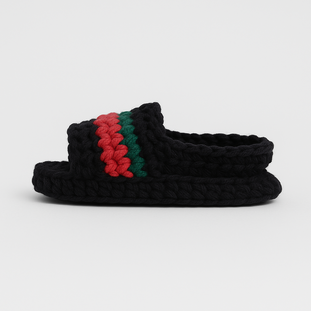 Black Gucci Slides Style Knitties